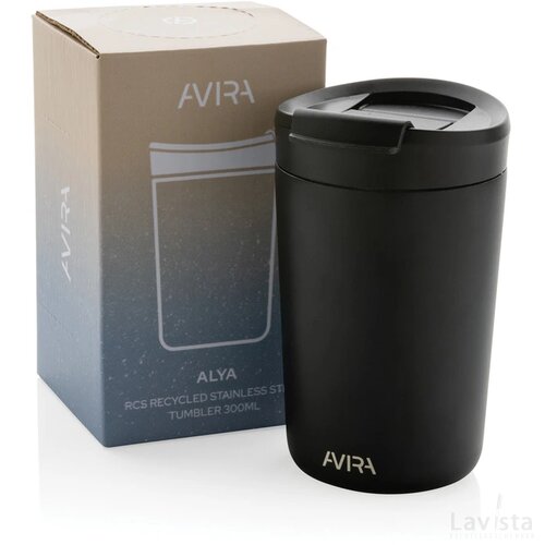 Avira Alya RCS gerecycled roestvrijstalen beker 300ML zwart