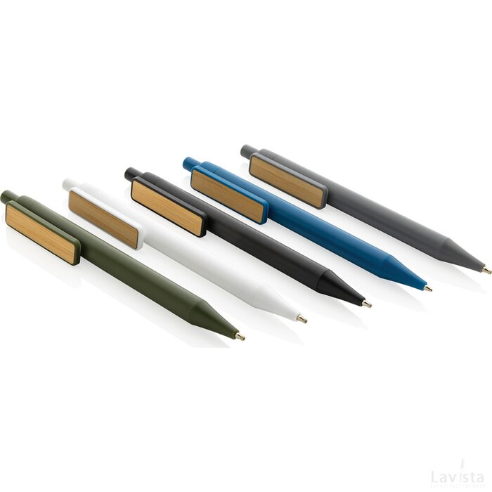 GRS RABS pen met bamboe clip blauw