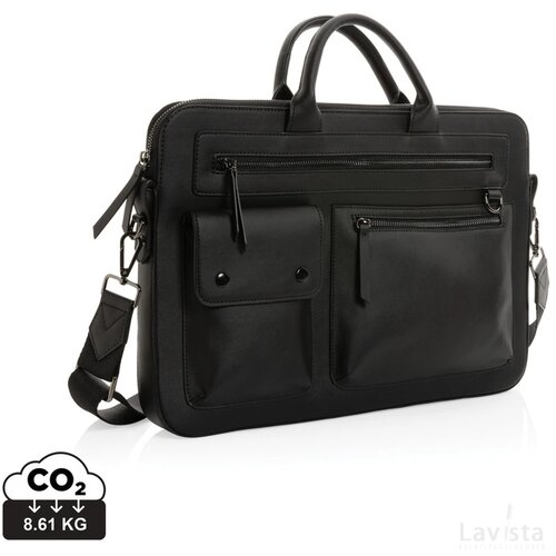 Swiss Peak GRS gerecyclede PU 14 inch laptoptas zwart