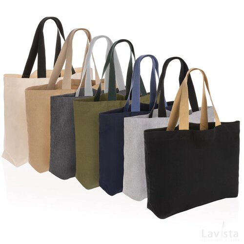 Impact Aware™ recycled canvas XL draagtas 240gsm ongeverfd zwart