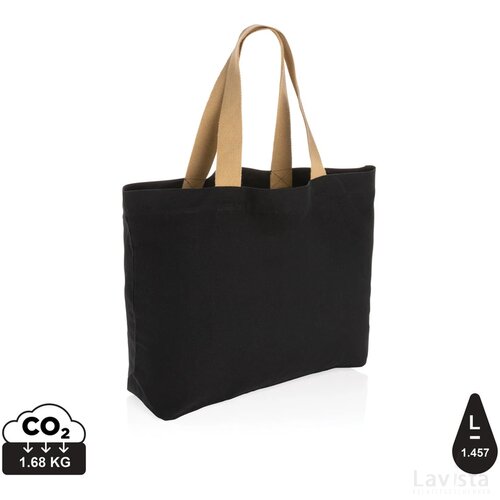 Impact Aware™ recycled canvas XL draagtas 240gsm ongeverfd zwart