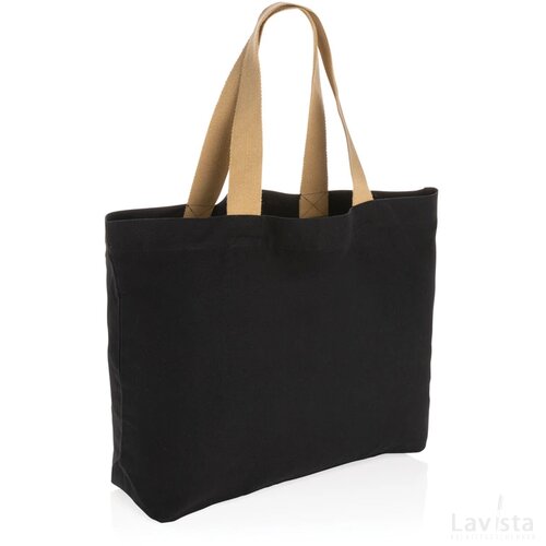 Impact Aware™ recycled canvas XL draagtas 240gsm ongeverfd zwart