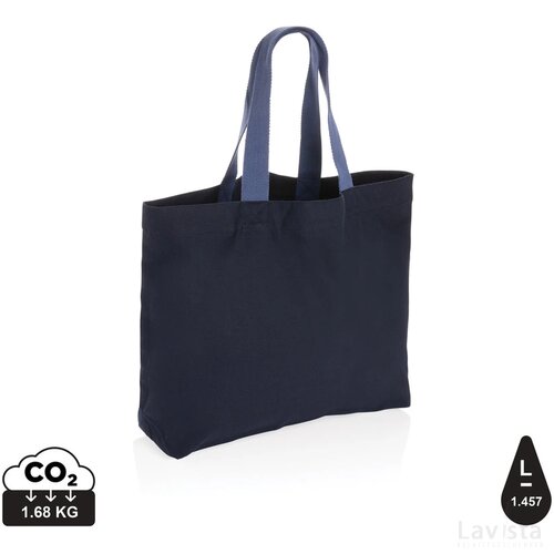 Impact Aware™ recycled canvas XL draagtas 240gsm ongeverfd donkerblauw