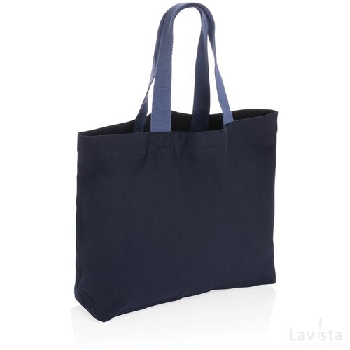 Impact Aware™ recycled canvas XL draagtas 240gsm ongeverfd donkerblauw