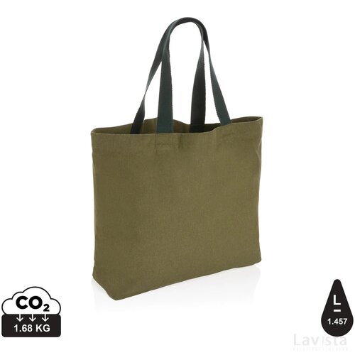 Impact Aware™ recycled canvas XL draagtas 240gsm ongeverfd groen