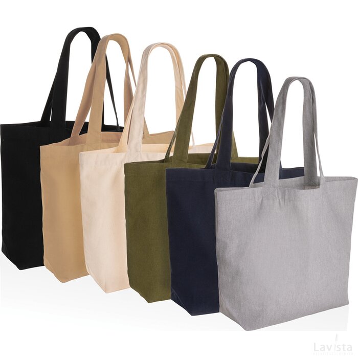 Impact Aware™ re-canvas shopper met vakje 240gsm ongeverfd antraciet