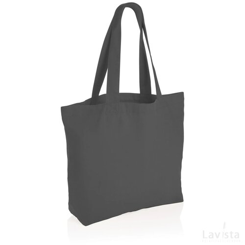 Impact Aware™ re-canvas shopper met vakje 240gsm ongeverfd antraciet