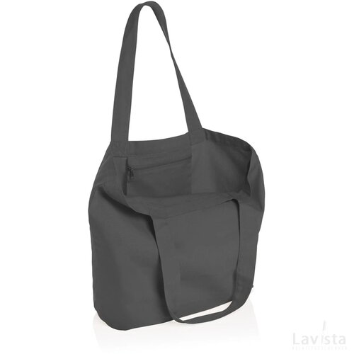 Impact Aware™ re-canvas shopper met vakje 240gsm ongeverfd antraciet