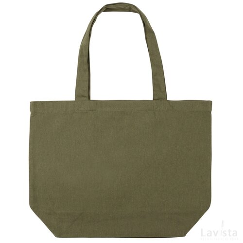 Impact Aware™ re-canvas shopper met vakje 240gsm ongeverfd groen