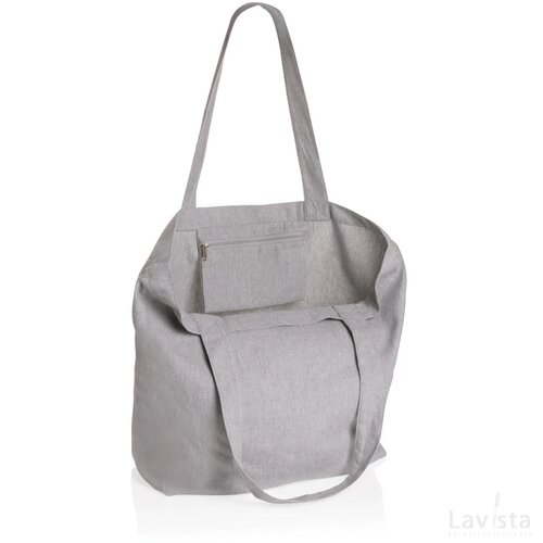 Impact Aware™ re-canvas shopper met vakje 240gsm ongeverfd grijs