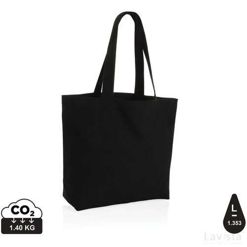 Impact Aware™ re-canvas shopper met vakje 240gsm ongeverfd zwart