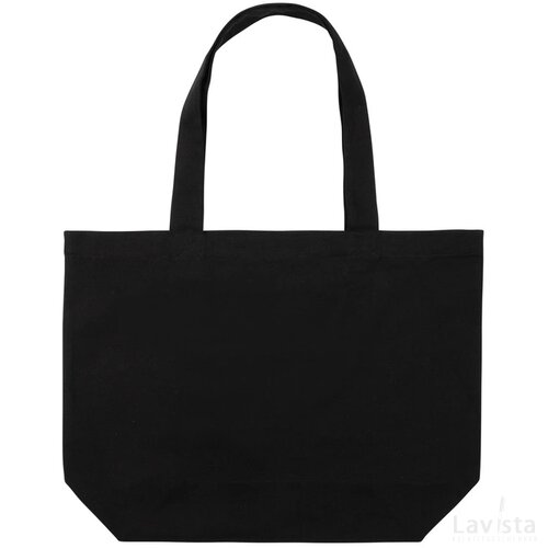 Impact Aware™ re-canvas shopper met vakje 240gsm ongeverfd zwart