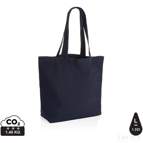 Impact Aware™ re-canvas shopper met vakje 240gsm ongeverfd donkerblauw