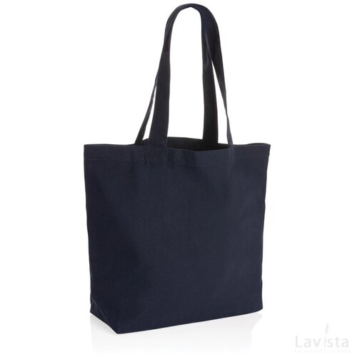 Impact Aware™ re-canvas shopper met vakje 240gsm ongeverfd donkerblauw