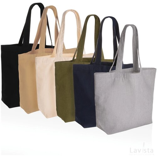 Impact Aware™ re-canvas shopper met vakje 240gsm ongeverfd gebroken wit
