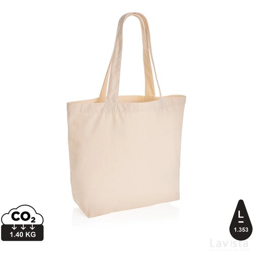 Impact Aware™ re-canvas shopper met vakje 240gsm ongeverfd gebroken wit