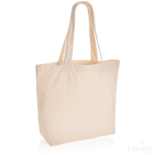 Impact Aware™ re-canvas shopper met vakje 240gsm ongeverfd gebroken wit