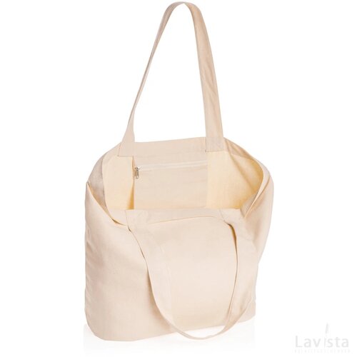 Impact Aware™ re-canvas shopper met vakje 240gsm ongeverfd gebroken wit
