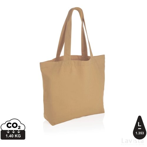 Impact Aware™ re-canvas shopper met vakje 240gsm ongeverfd bruin
