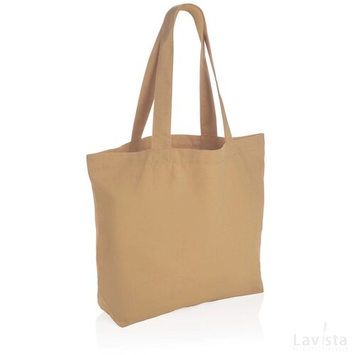 Impact Aware™ re-canvas shopper met vakje 240gsm ongeverfd bruin