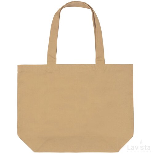 Impact Aware™ re-canvas shopper met vakje 240gsm ongeverfd bruin