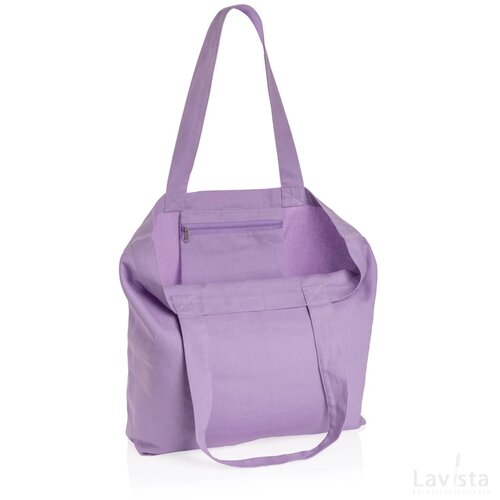 Impact Aware™ recycled canvas shopper met vakje 240gsm lavender