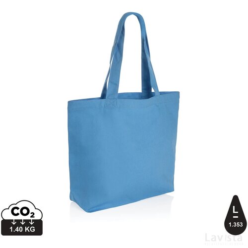 Impact Aware™ recycled canvas shopper met vakje 240gsm tranquil blue