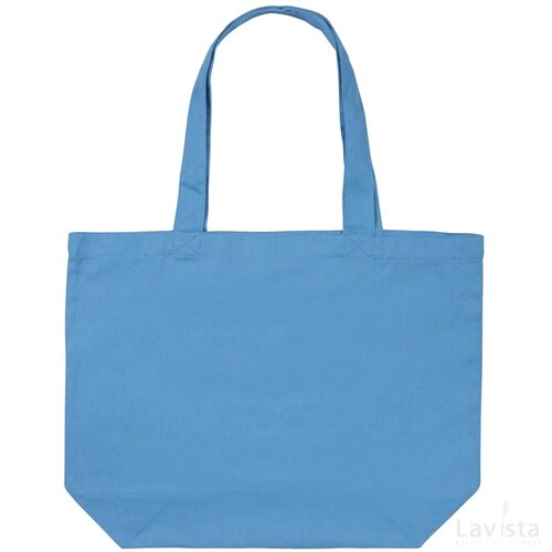 Impact Aware™ recycled canvas shopper met vakje 240gsm tranquil blue