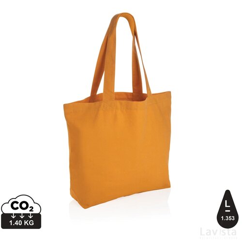 Impact Aware™ recycled canvas shopper met vakje 240gsm sundial oranje
