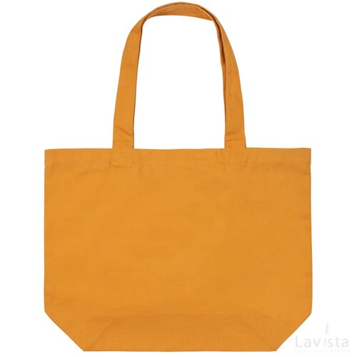 Impact Aware™ recycled canvas shopper met vakje 240gsm sundial oranje