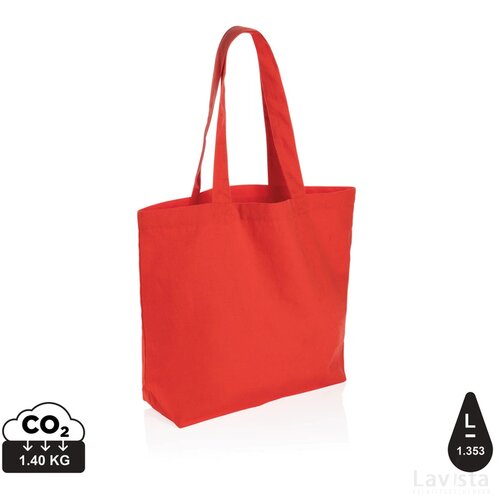 Impact Aware™ recycled canvas shopper met vakje 240gsm luscious red