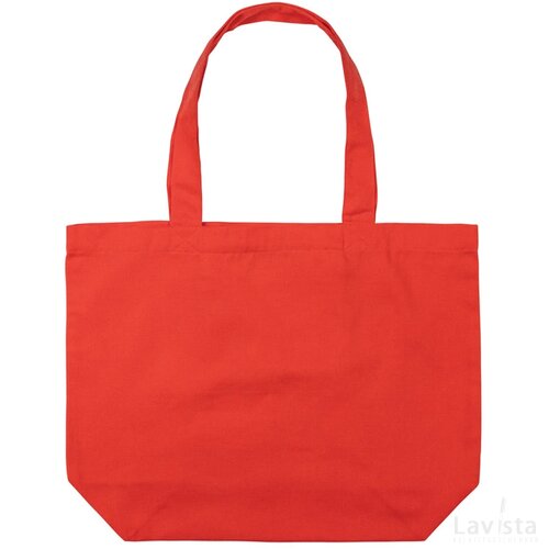 Impact Aware™ recycled canvas shopper met vakje 240gsm luscious red