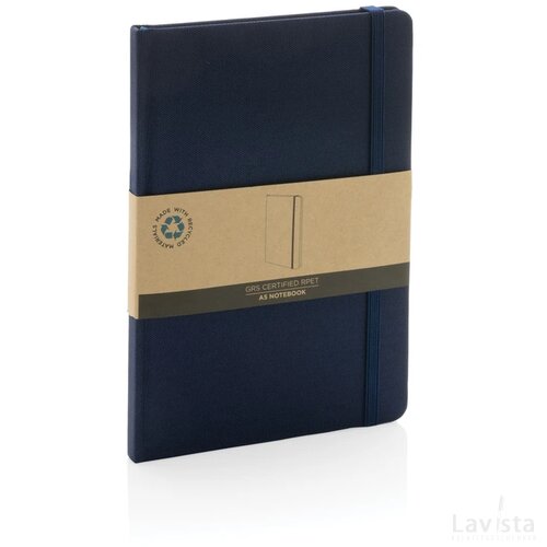 GRS-gecertificeerd RPET A5-notitieboek donkerblauw, donkerblauw