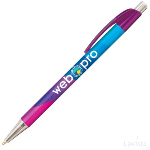 DIA balpen Chrome in full colour all over bedrukt lichtpaars
