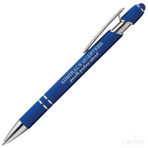 BARROW Stylus balpen soft touch met lasergravering donkerblauw