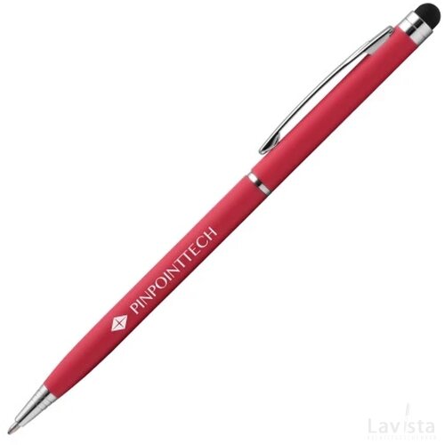 BIMINI Stylus balpen soft touch met lasergravering rood