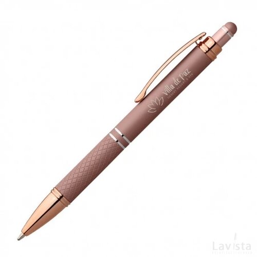 SAGAR Stylus balpen soft touch Rose Gold met lasergravering rosé goud