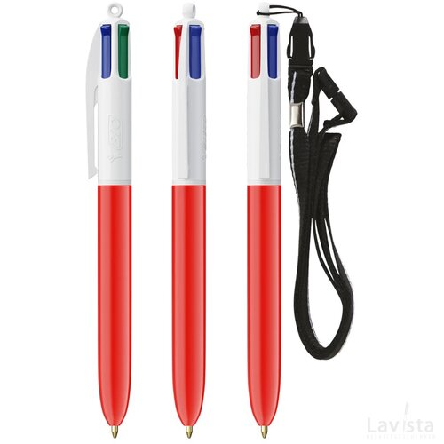 BIC® 4 Colours balpen + Lanyard