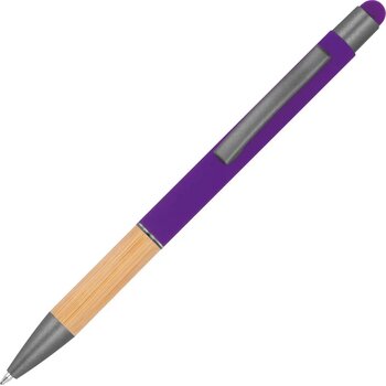 Pen met grip van bamboe roze