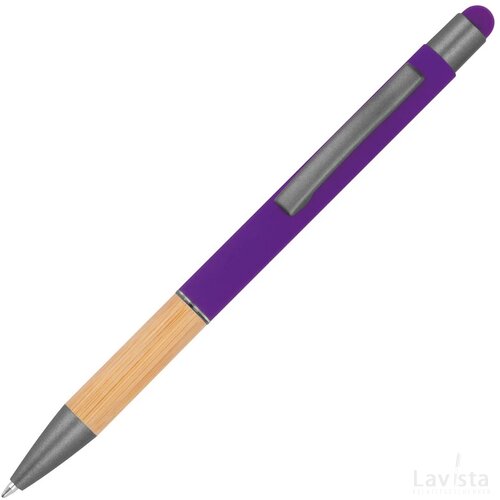 Pen met grip van bamboe roze