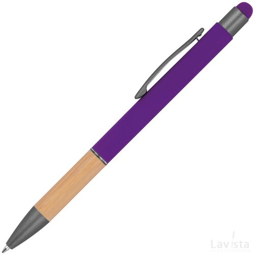 Pen met grip van bamboe roze