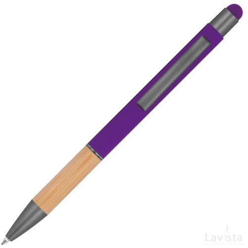 Pen met grip van bamboe roze