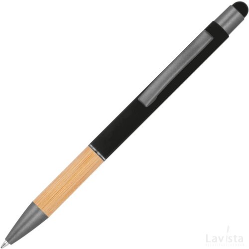 Pen met grip van bamboe zwart