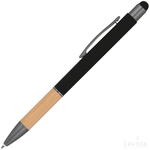 Pen met grip van bamboe zwart