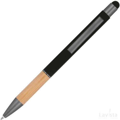 Pen met grip van bamboe zwart