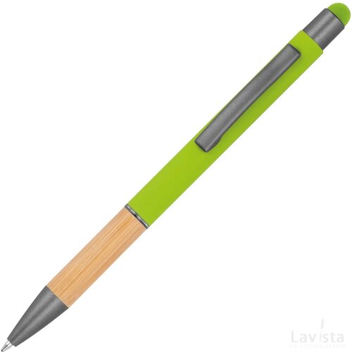 Pen met grip van bamboe appelgroen