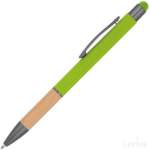 Pen met grip van bamboe appelgroen