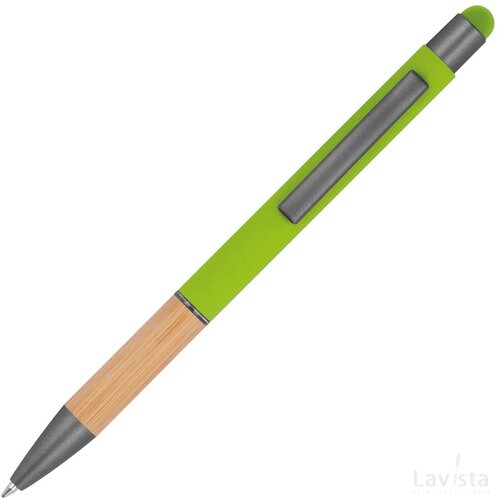 Pen met grip van bamboe appelgroen