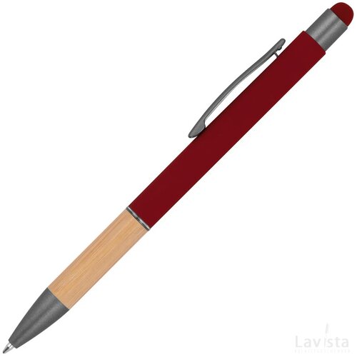 Pen met grip van bamboe bordeaux