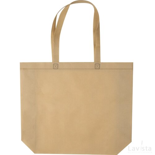 Non woven tas 80 grams met bodem beige